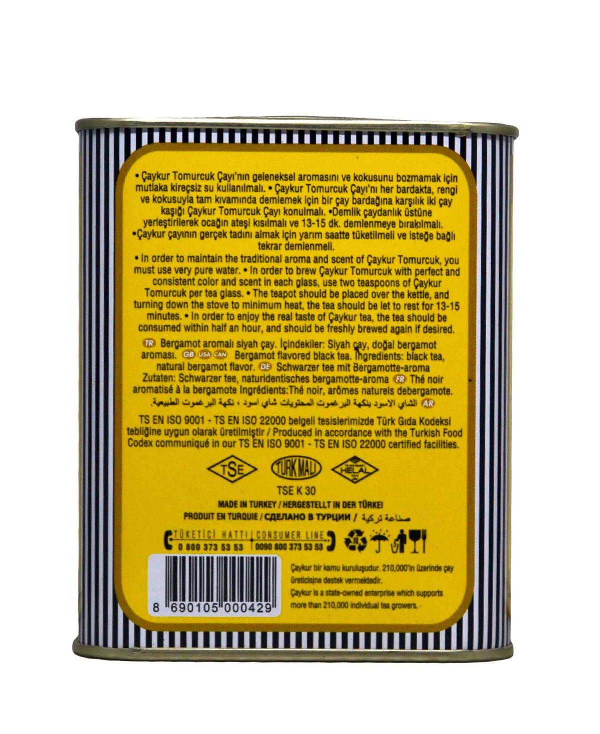 Caykur Tomurcuk Earl Grey Tea Bergamot Flavored 125 gm Tin