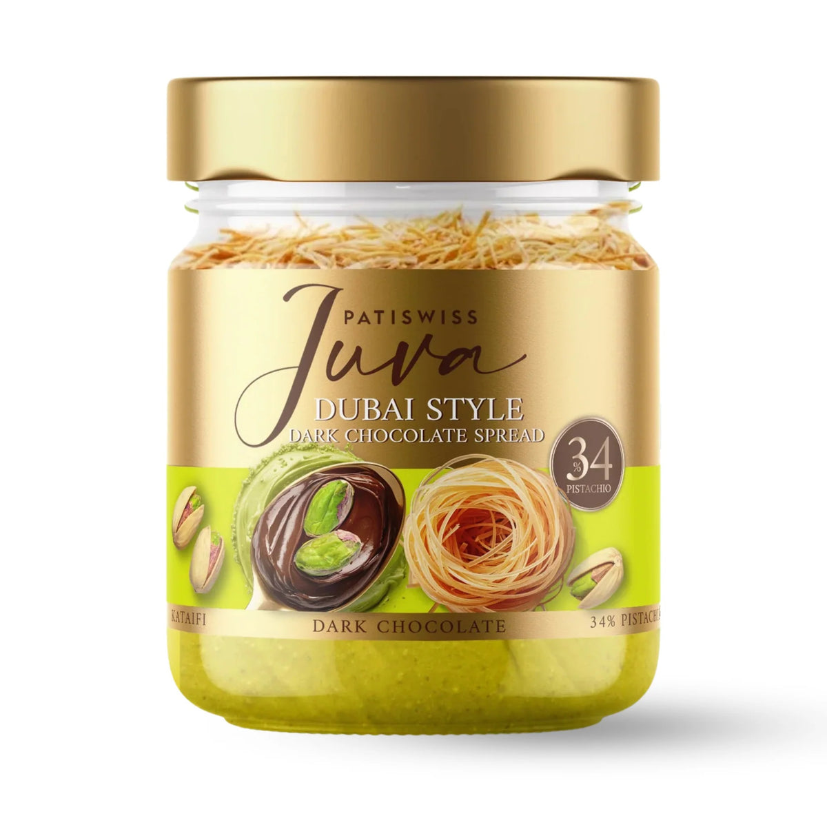 Patiswiss Milk Chocolate Pistachio Spread – Juva Dubai Style 200 Gm