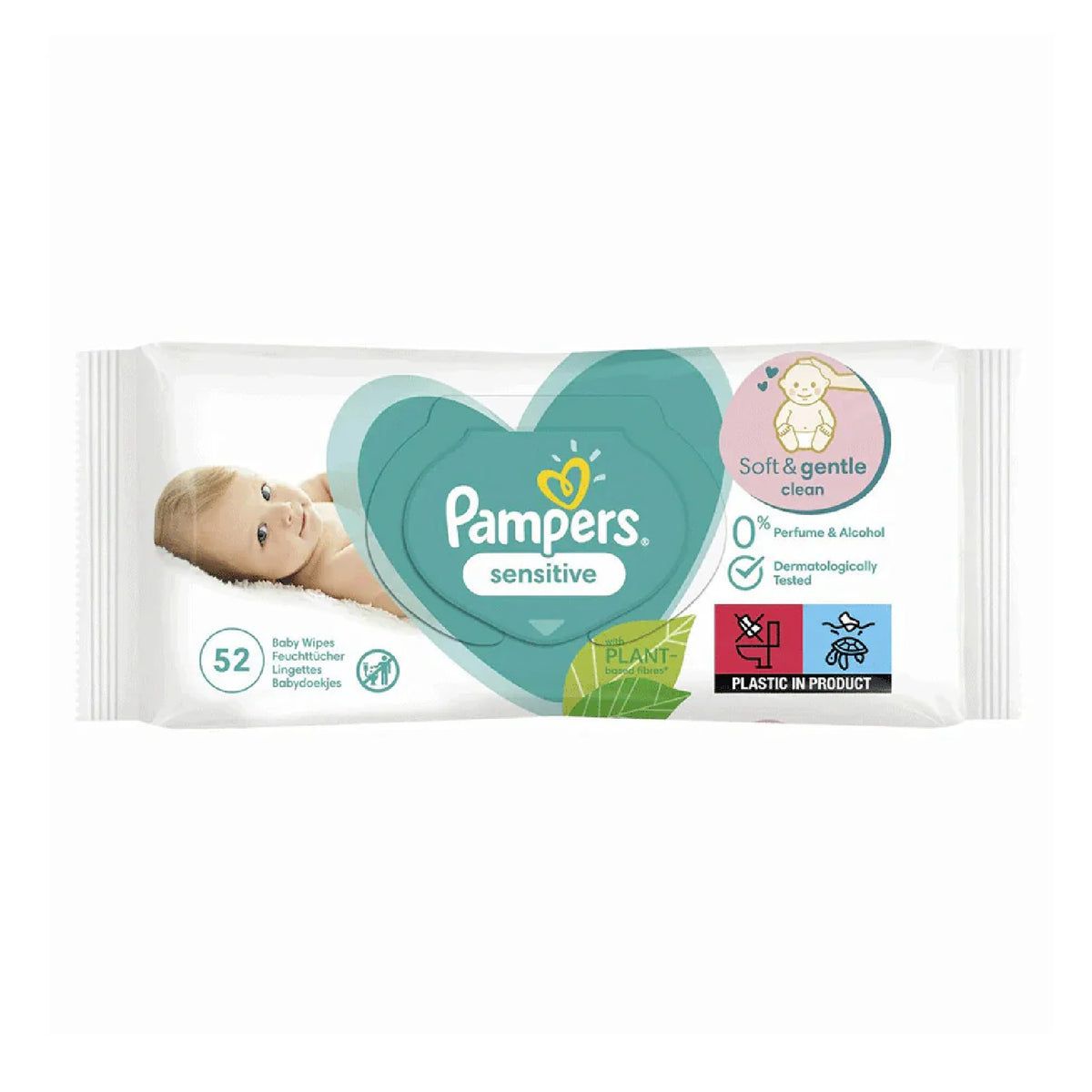 Pampers Sensitive Soft & Genle Clean Baby Wipes 52s