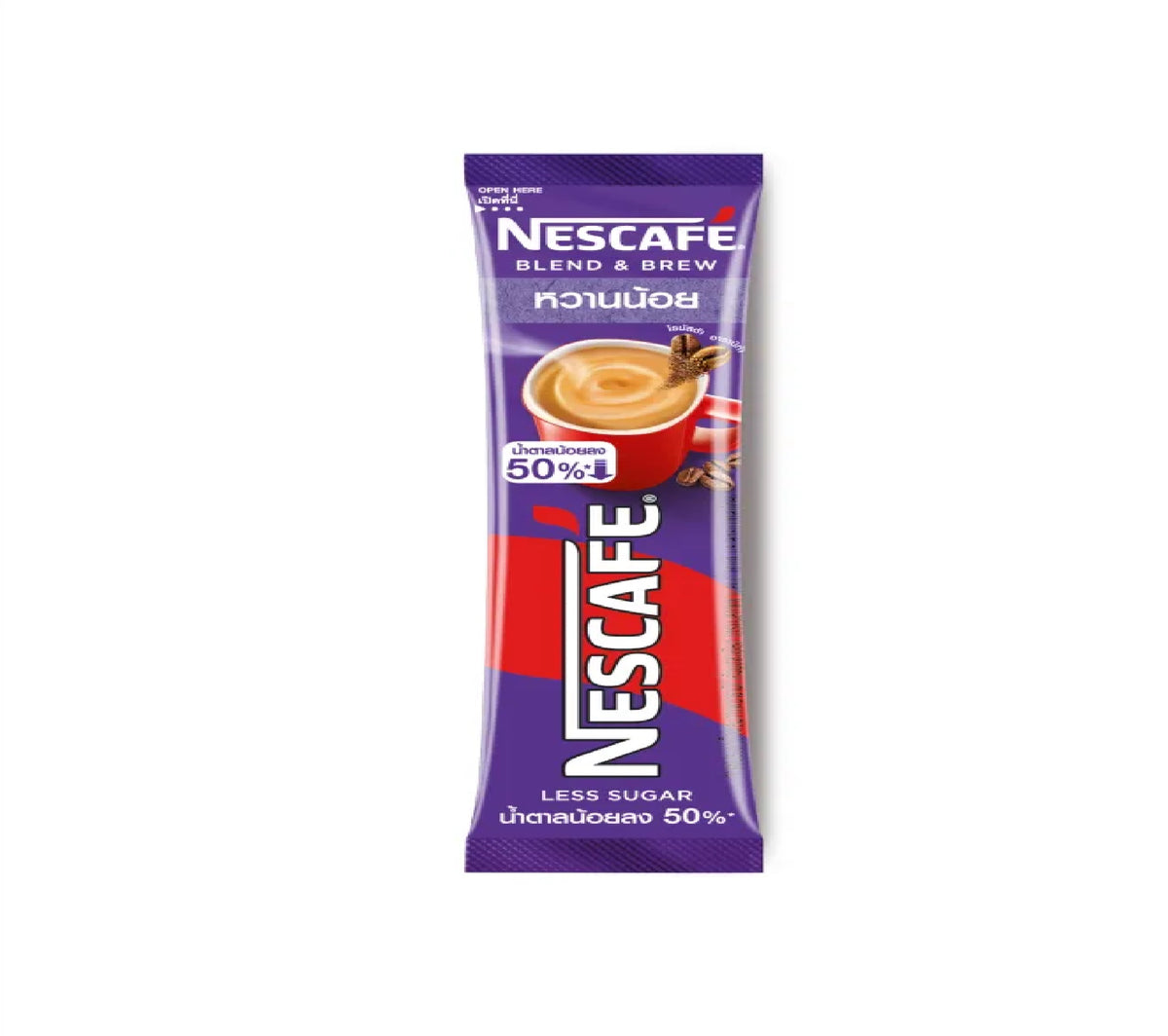 Nescafe Blend & Brew Coffee Sachet 3 in 1 50% Less Sugar (Thailand)