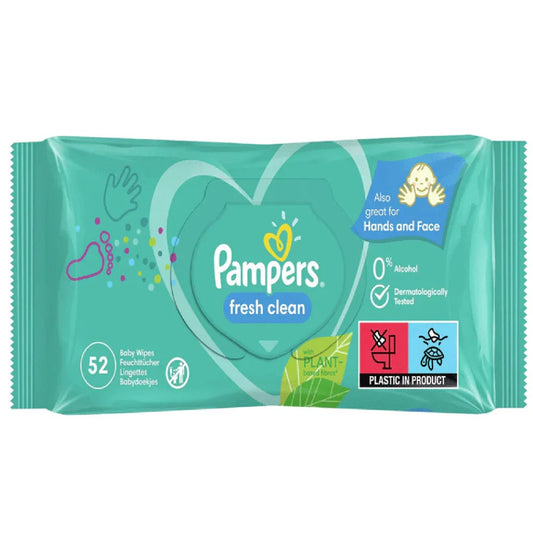 Pampers Fresh Clean Baby Wipes 52s