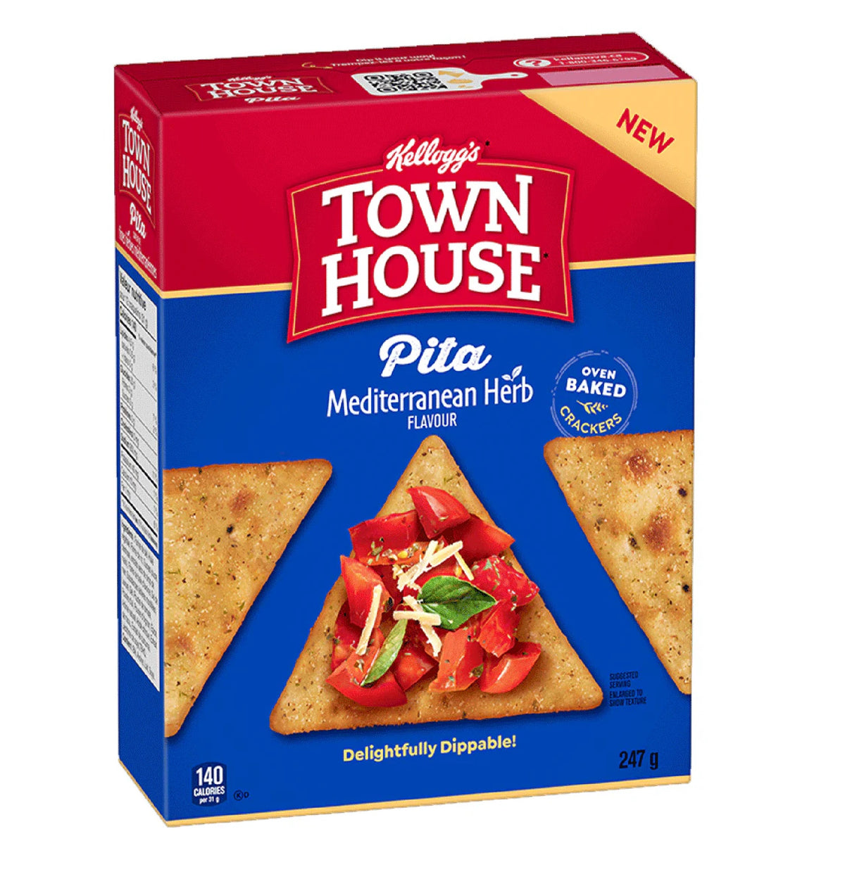 Kelloggs Town House Mediterranean Herb Flavored Pita Cracker 247Gm