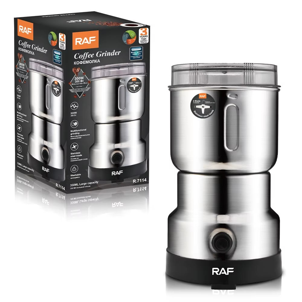 RAF Multifunctional Washable Stainless Steel 300W Electric Coffee Grinder